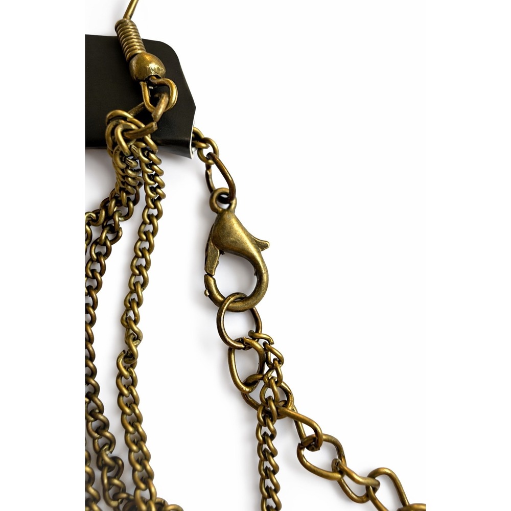 The Keynoter Brass Key Necklace Vintage Style Long Chain Boho Statement Jewelry - Picture 5 of 5